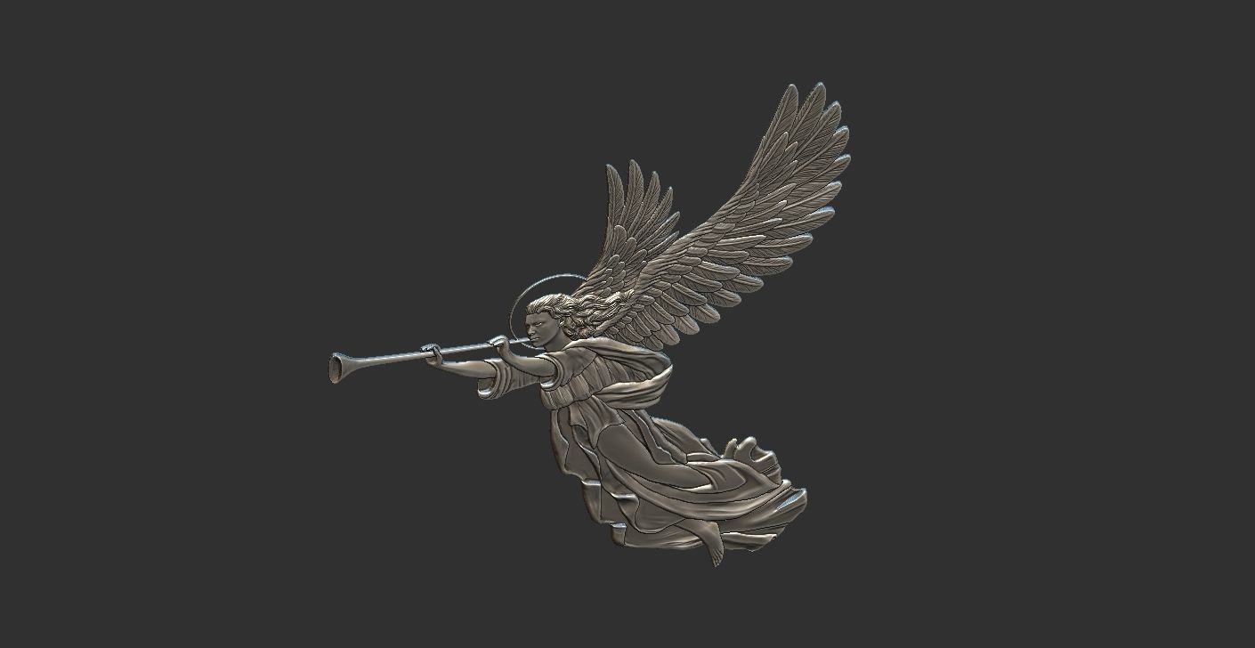 Archangel Gabriel Sounding the Trumpet Horn 3D Model CNC 3D model 3D
