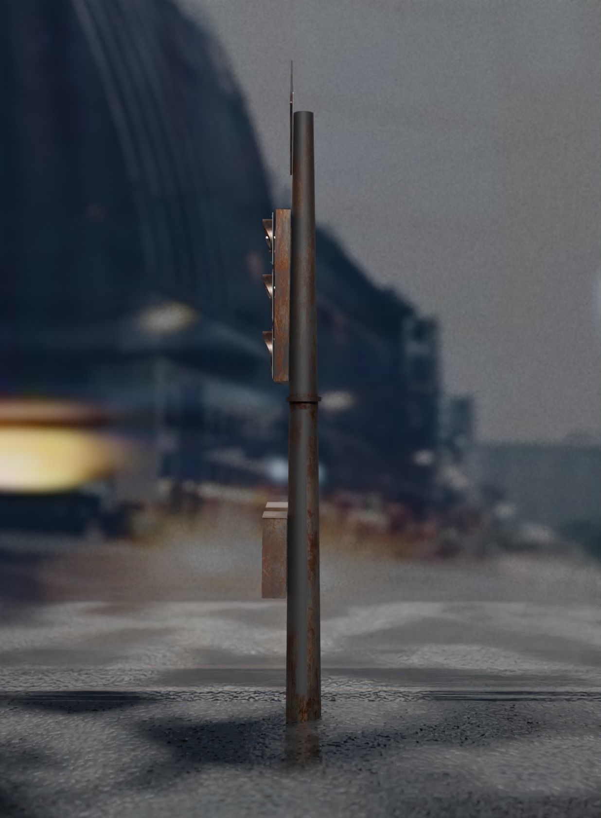 3D model Old Rusty City Traffic Light VR / AR / low-poly | CGTrader