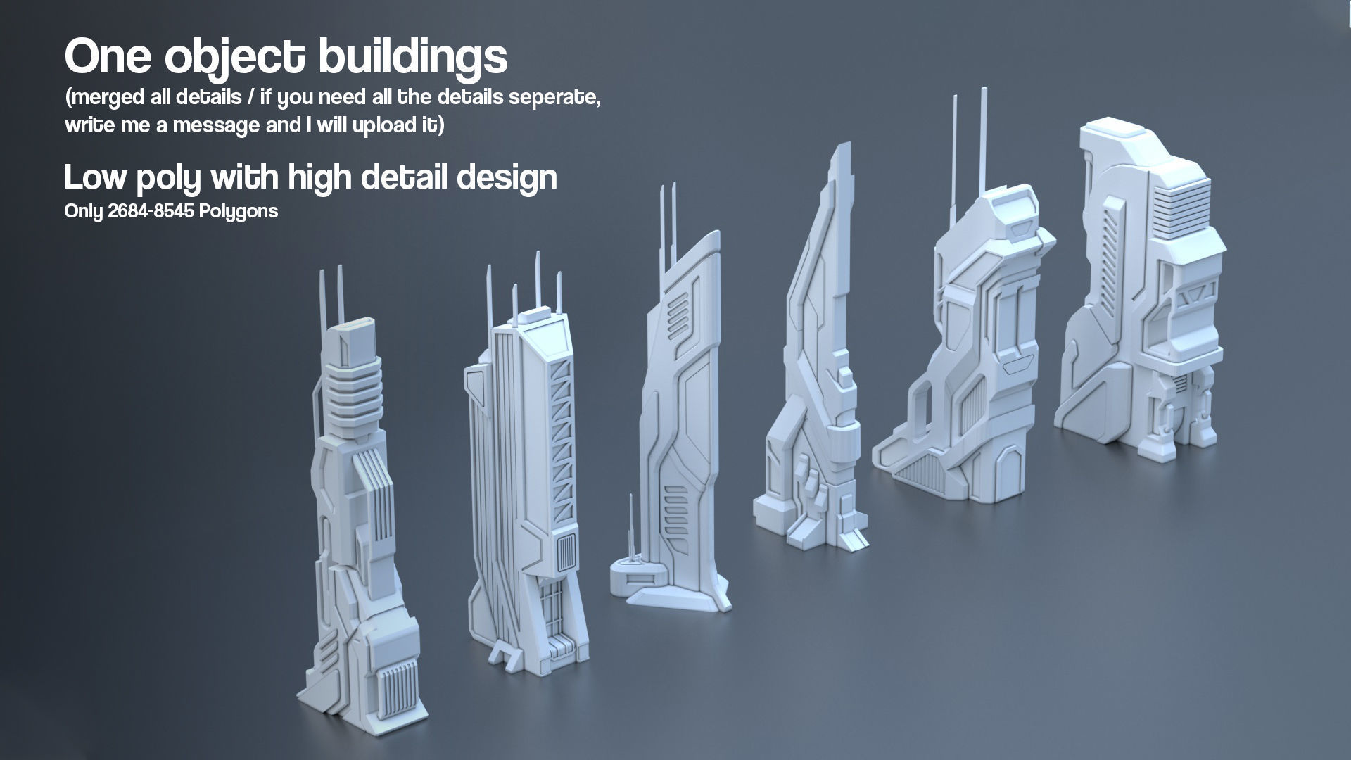 3D model Sci Fi Building Pack - 6 Futuristic Skyscraper Architecture ...