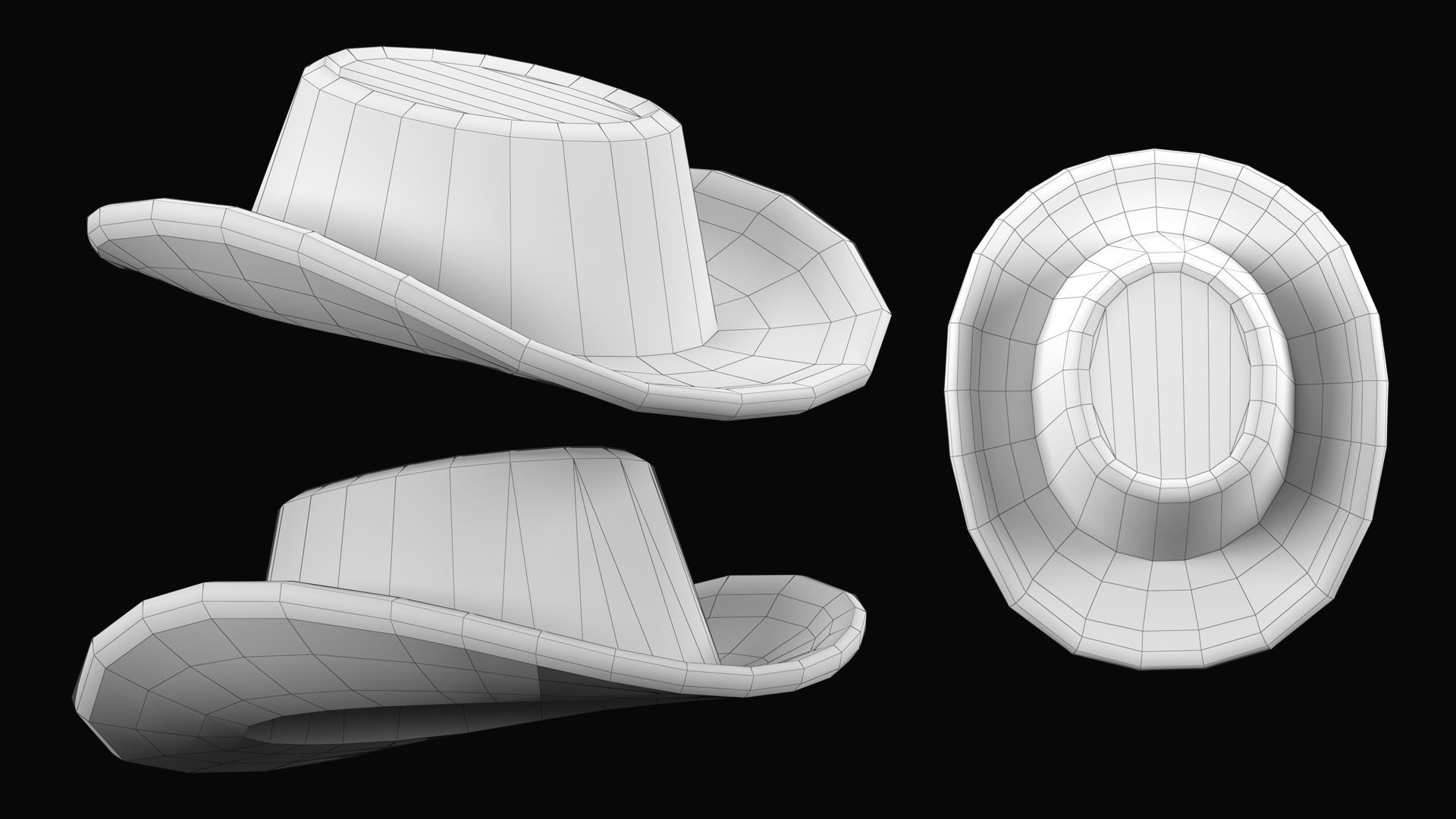 3D model Cowboy Hat Low Poly VR / AR / lowpoly CGTrader