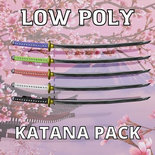 3D model LOW POLY KATANA PACK VR / AR / low-poly | CGTrader