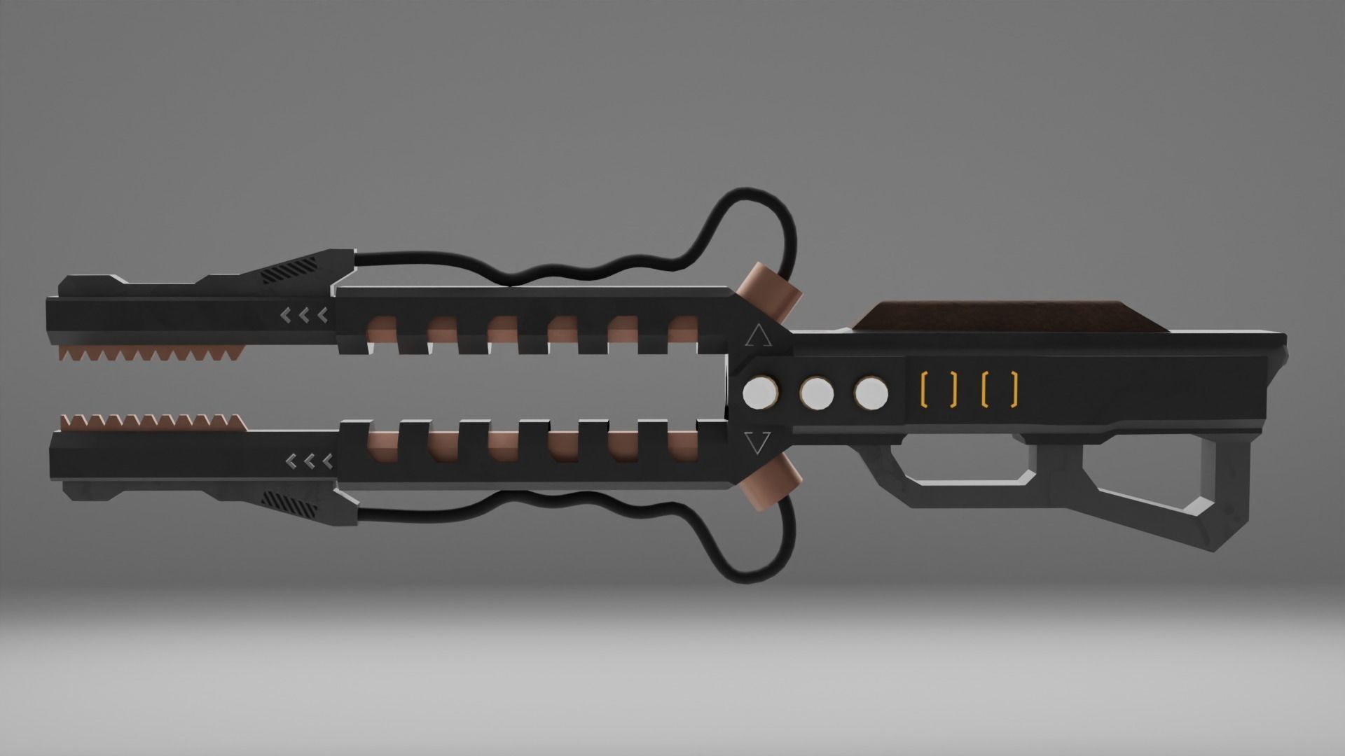 RailGun gun with two blades free VR / AR / lowpoly 3D model CGTrader