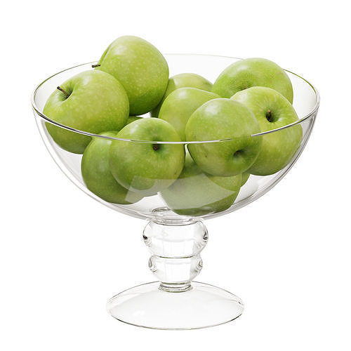 Glass footed fruit set 03