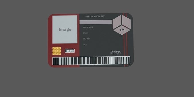 Id Card 3d Model Free