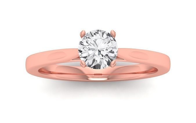 Women Engagement Round Stone Ring 3dm STL OBJ Renders Details 3D model ...