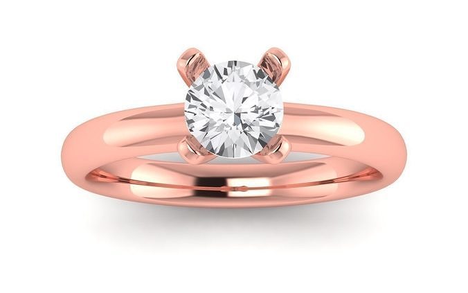 Women Engagement Round Stone Ring 3dm STL OBJ Renders Details 3D model ...