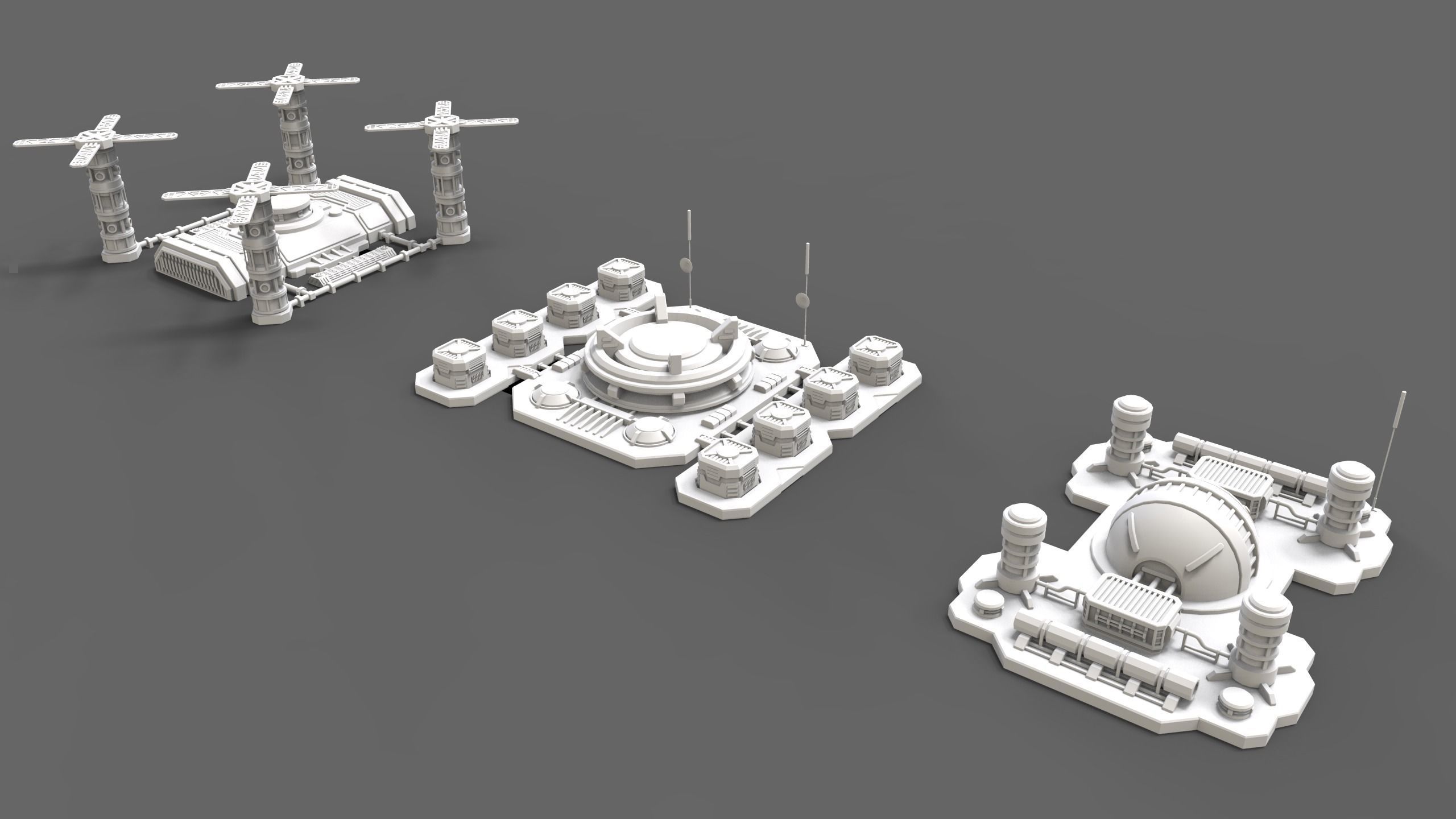 sci fi industrial objects 3 3D model | CGTrader