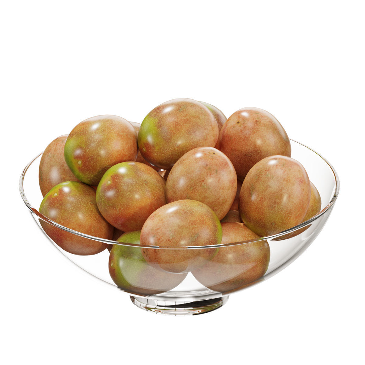 Glass footed fruit bowl set 27 3D model CGTrader