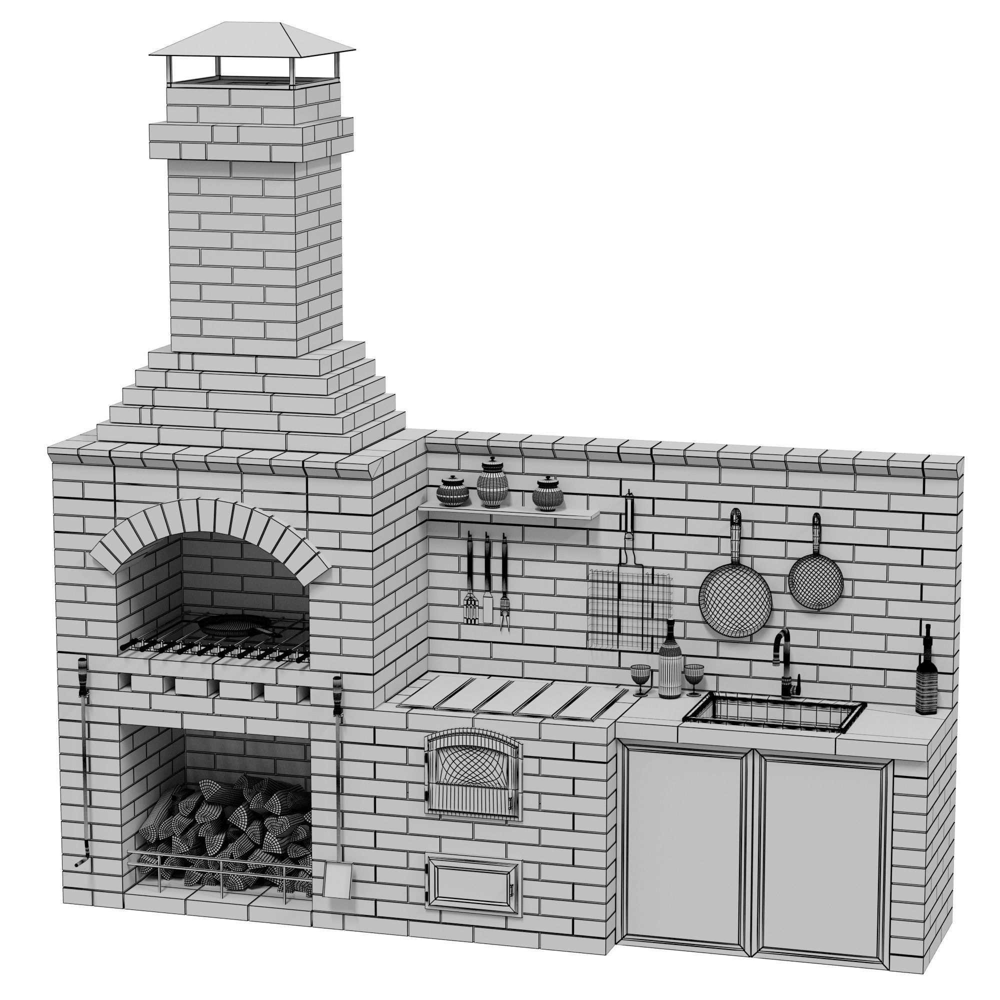 Barbecue BIG R 78 radius 2 3D model CGTrader