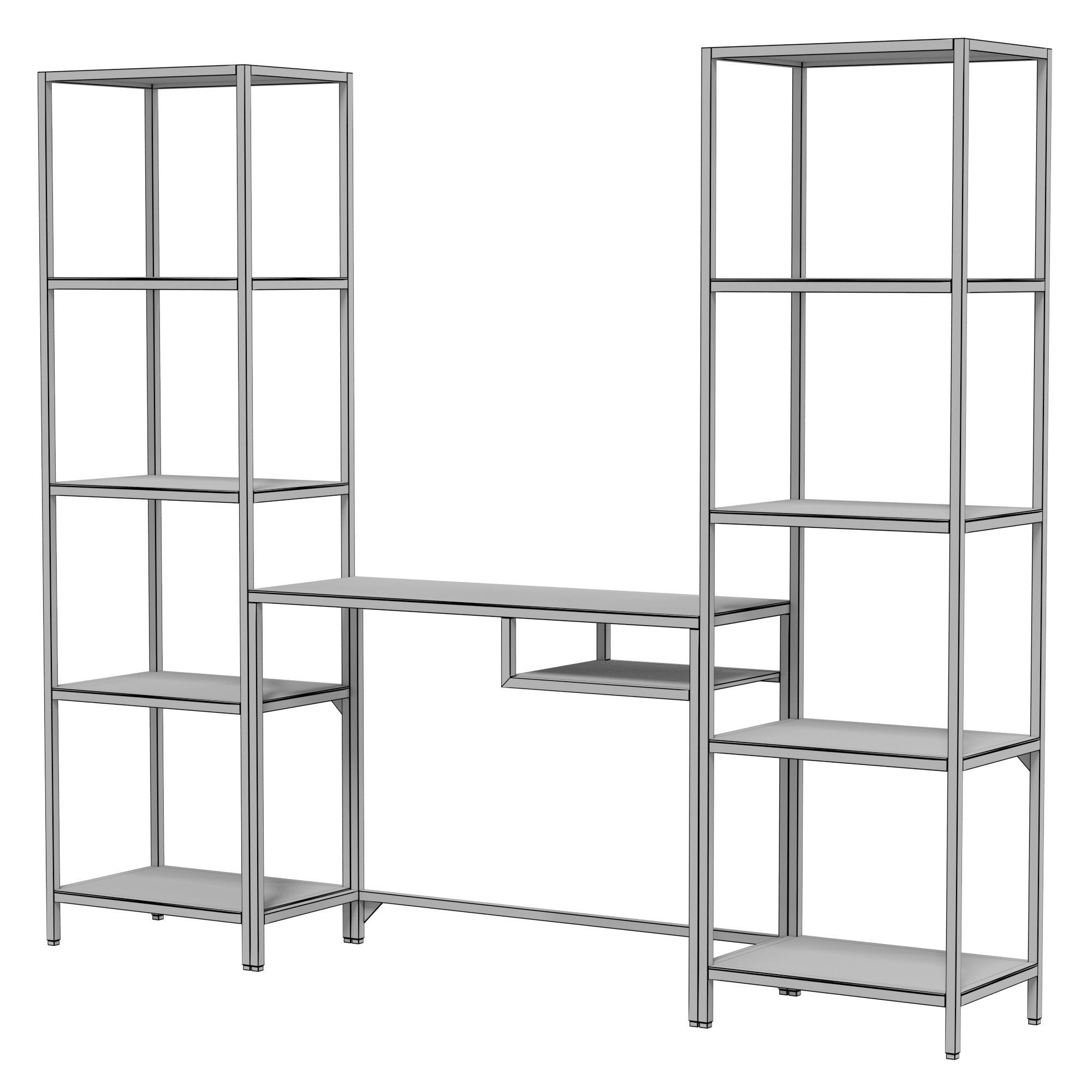IKEA VITTSJO VETSE Shelving unit with laptop table 3D model CGTrader