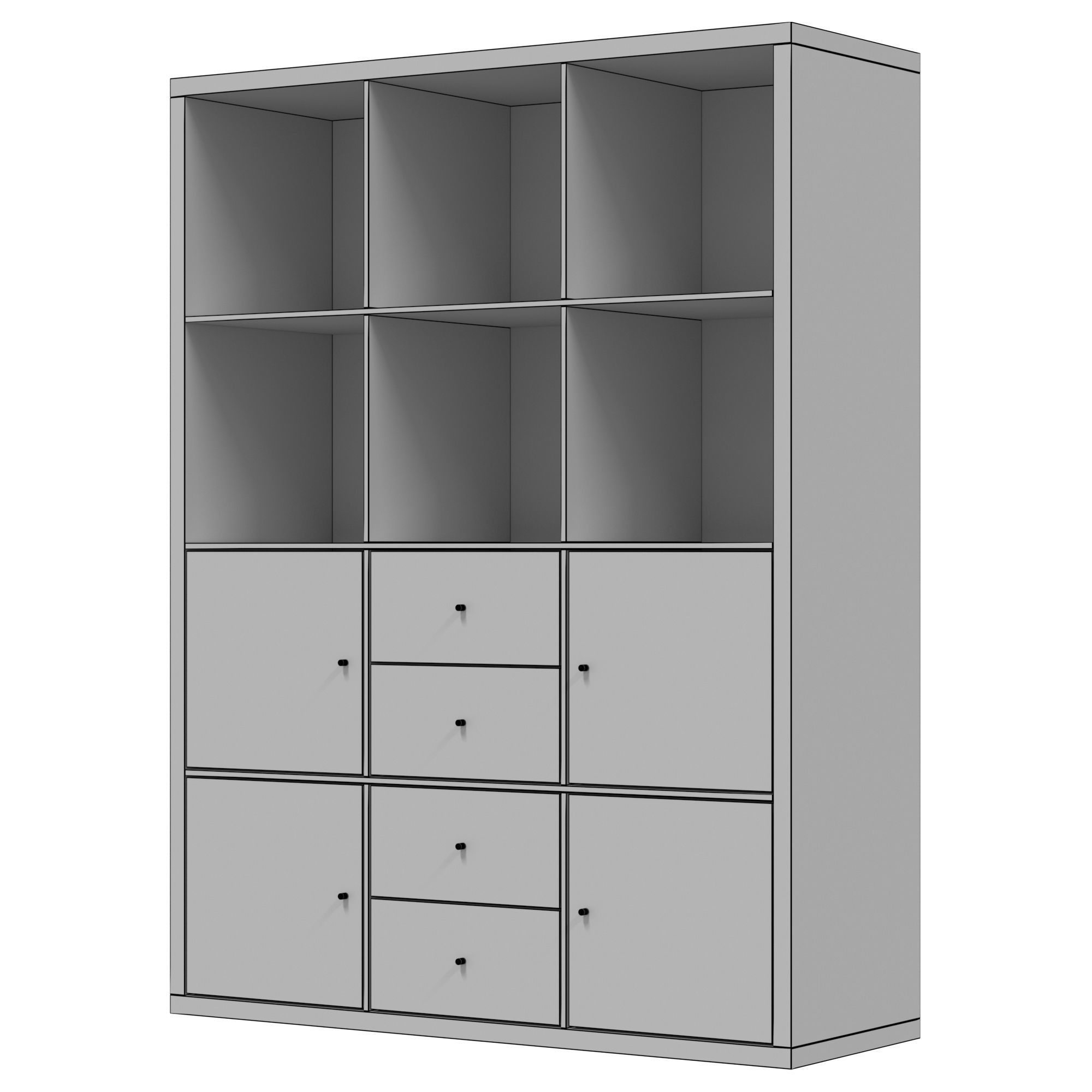 IKEA KALLAX KALLAX Shelving unit 6 inserts 3D model CGTrader