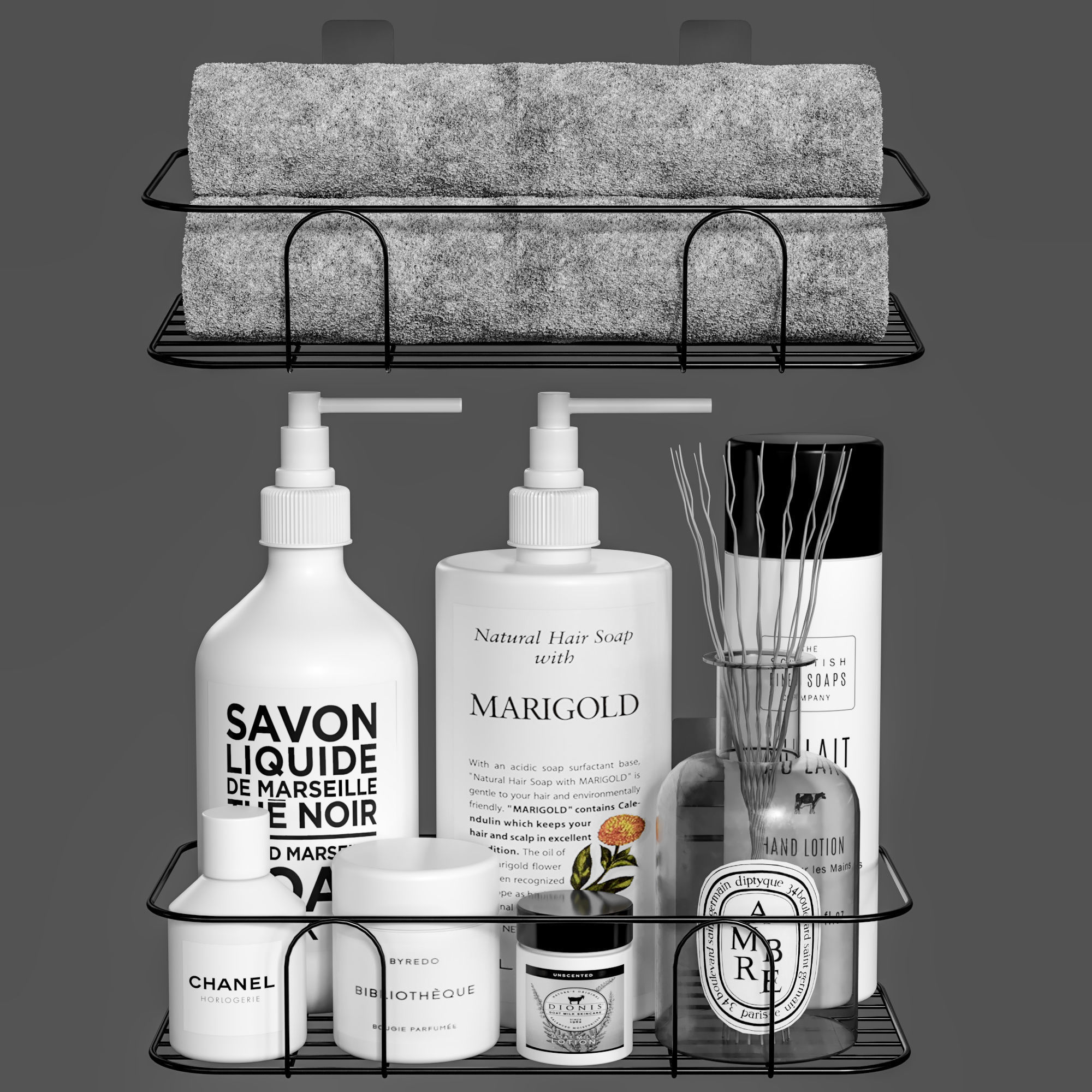 Bathroom Accessories Set 8 3D model CGTrader