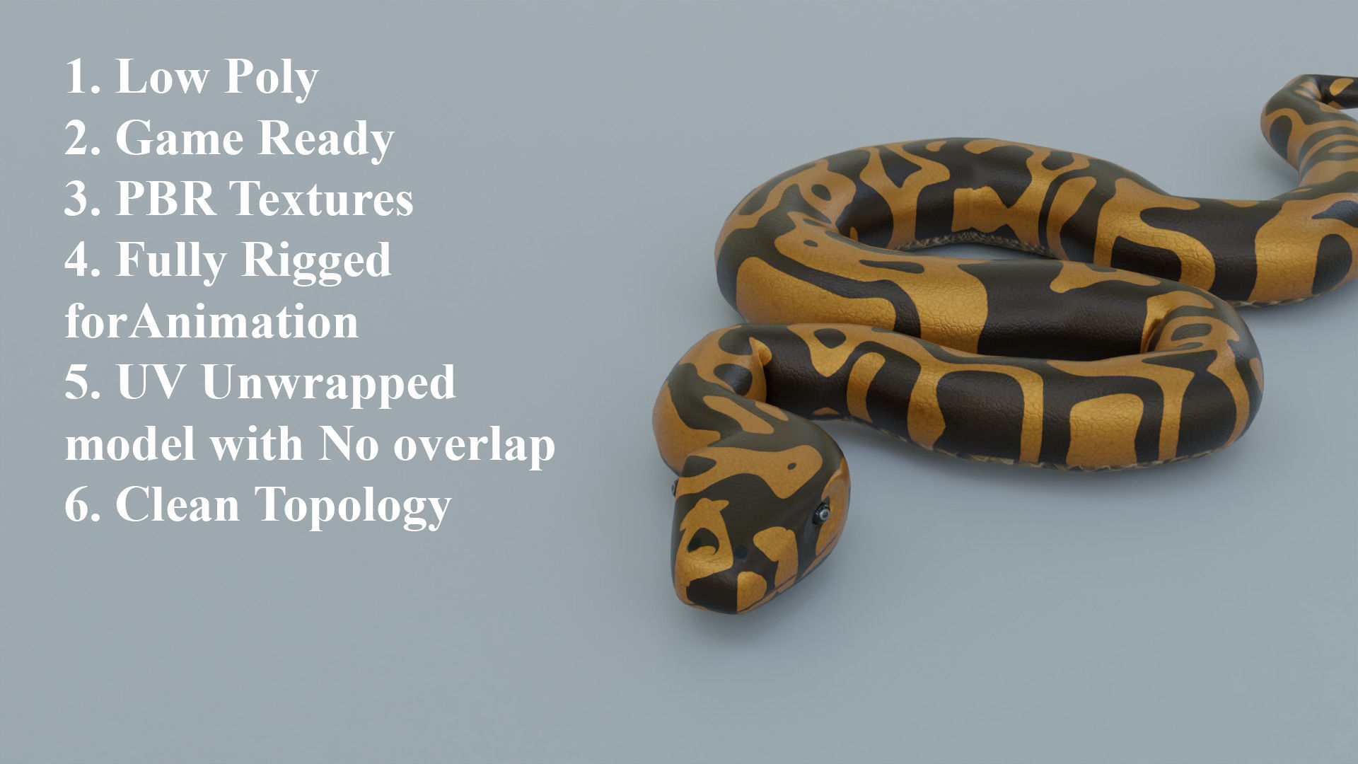 3D model Python Snake - Rigged - Game Ready - PBR VR / AR / low-poly ...