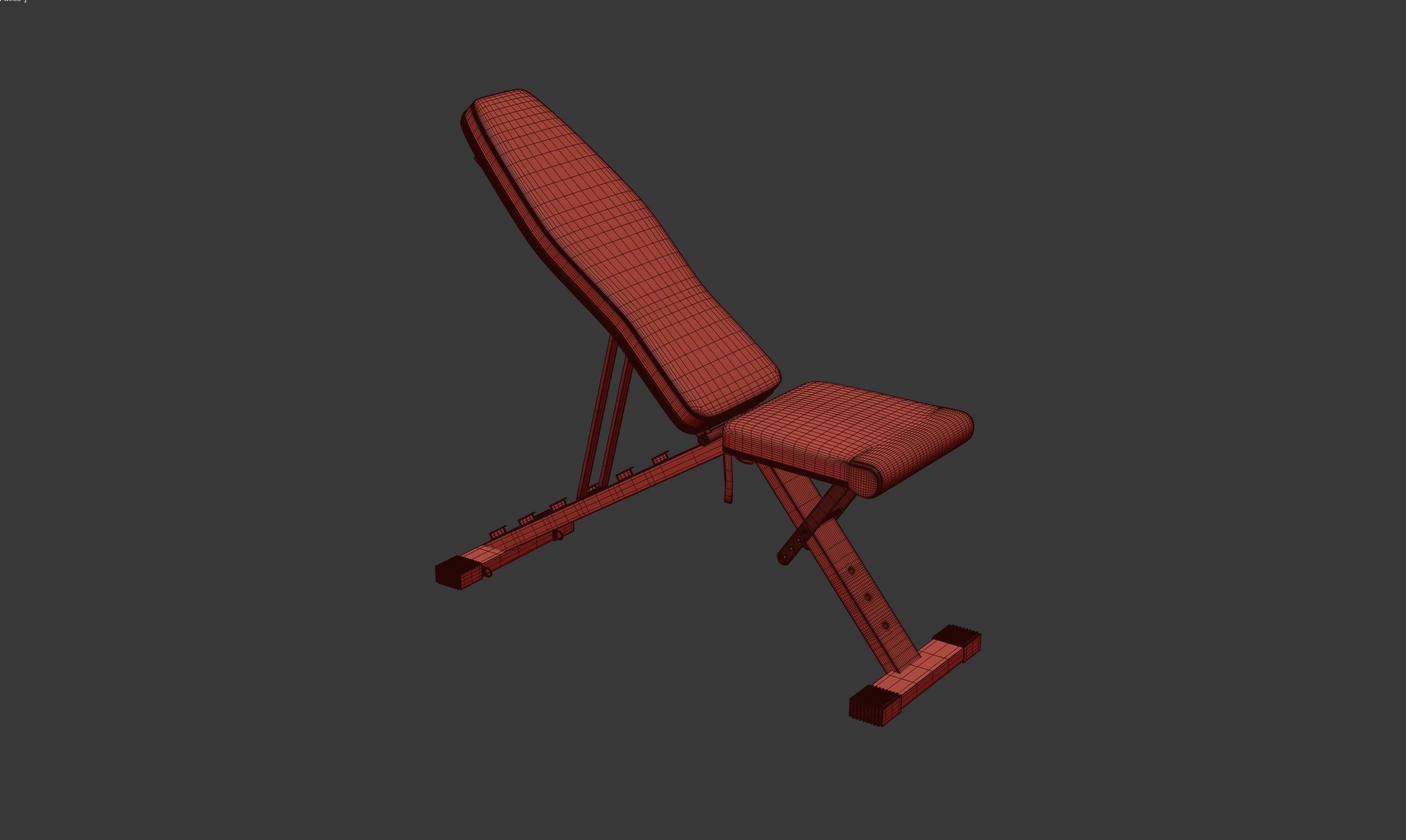 PBR Incline Decline Bench Press Folding Chair 3D model CGTrader