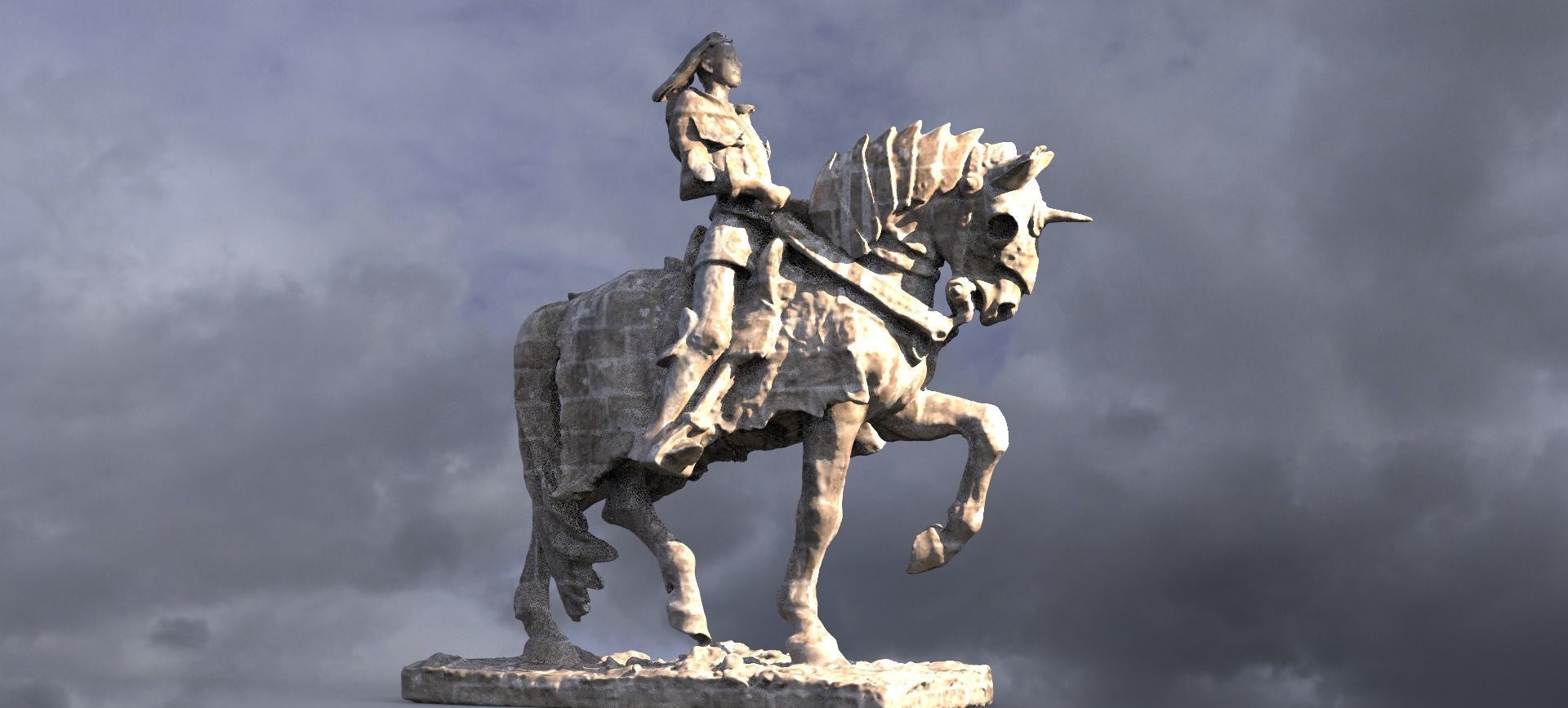 Joan of Arc stone statue 3D model CGTrader — free download