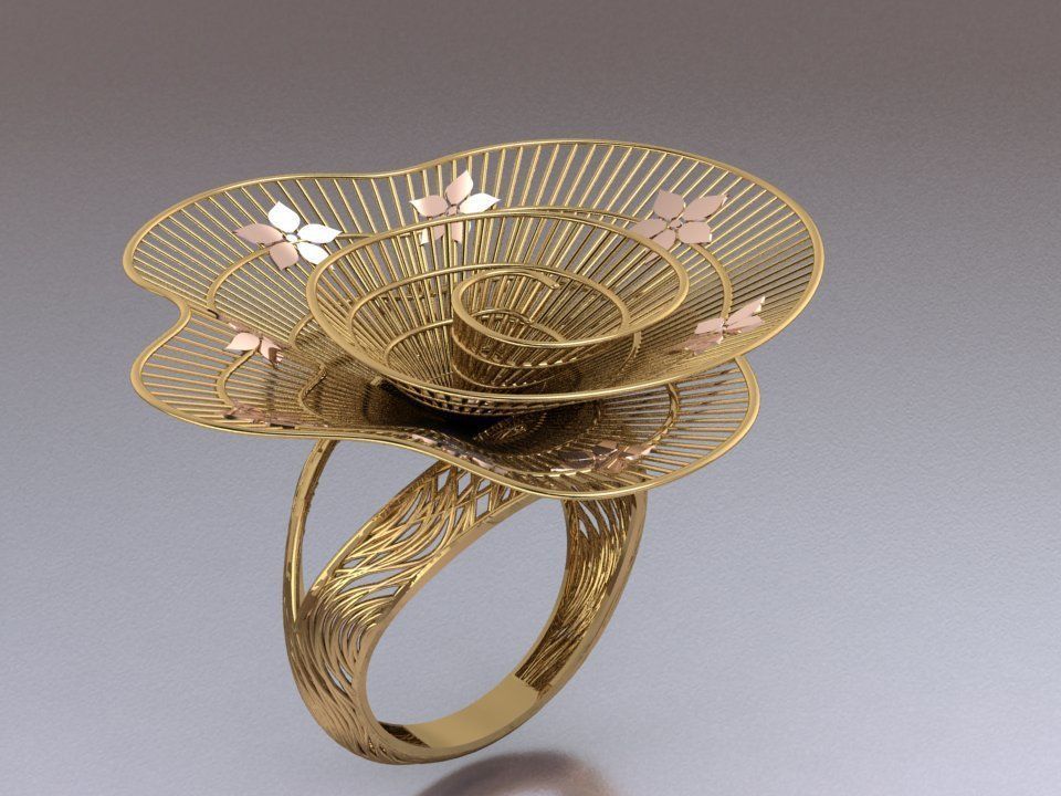 unique new design filigree printable ring 3D model 3D printable | CGTrader