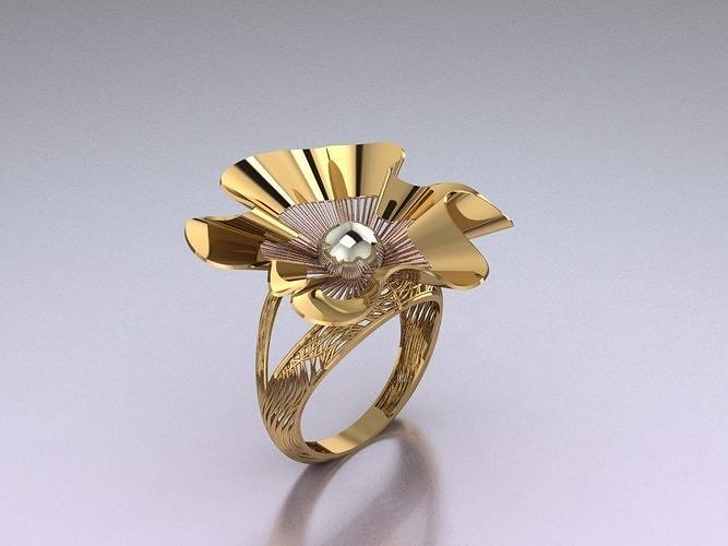 Plain gold filigree ring 3D model 3D printable | CGTrader