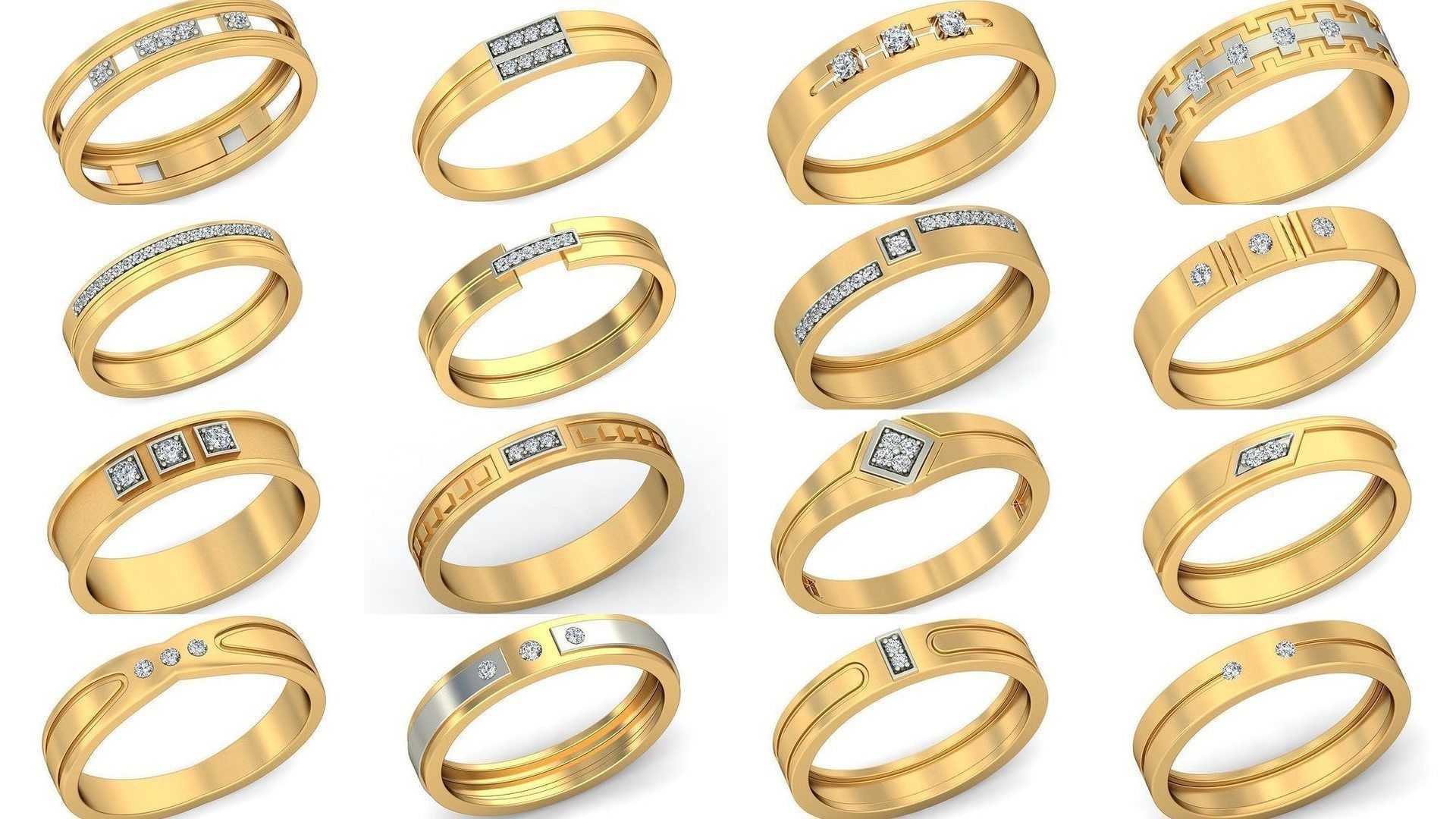 49 Classic Gold Bands collection CGTrader