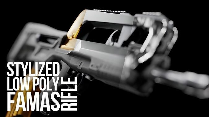 3D model Low Poly FAMAS Rifle VR / AR / low-poly | CGTrader