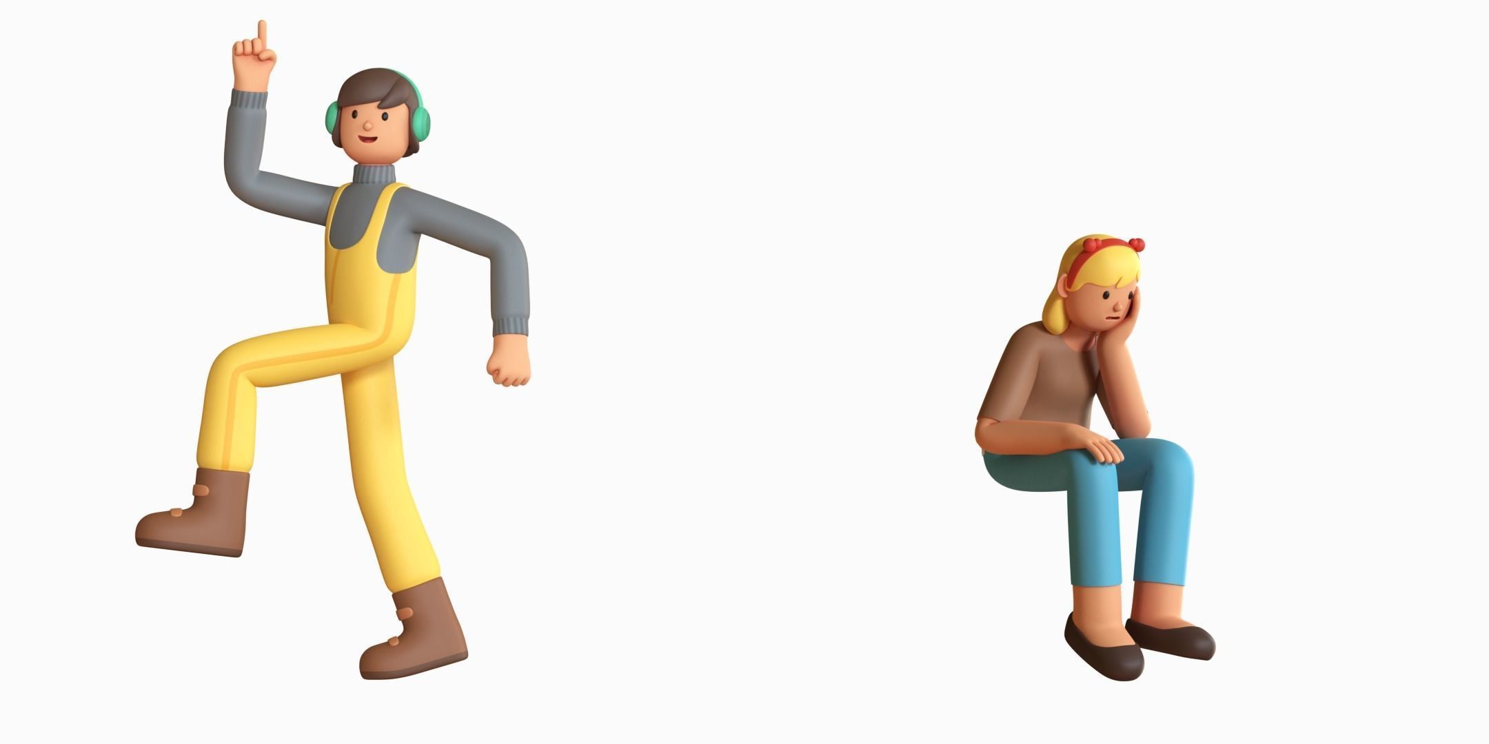 22 CASUAL CHARACTERS RIGGED ANIMATED 3D model animated rigged CGTrader