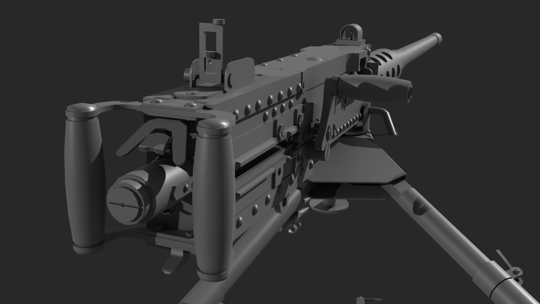 3D model Browning m2 gun 3d model machine gun VR / AR / lowpoly CGTrader