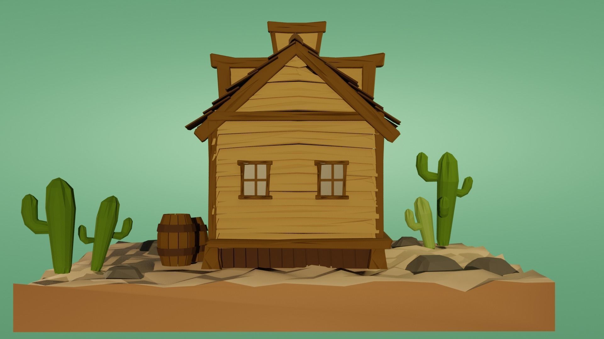 Wild West Building free VR / AR / low-poly 3D model | CGTrader