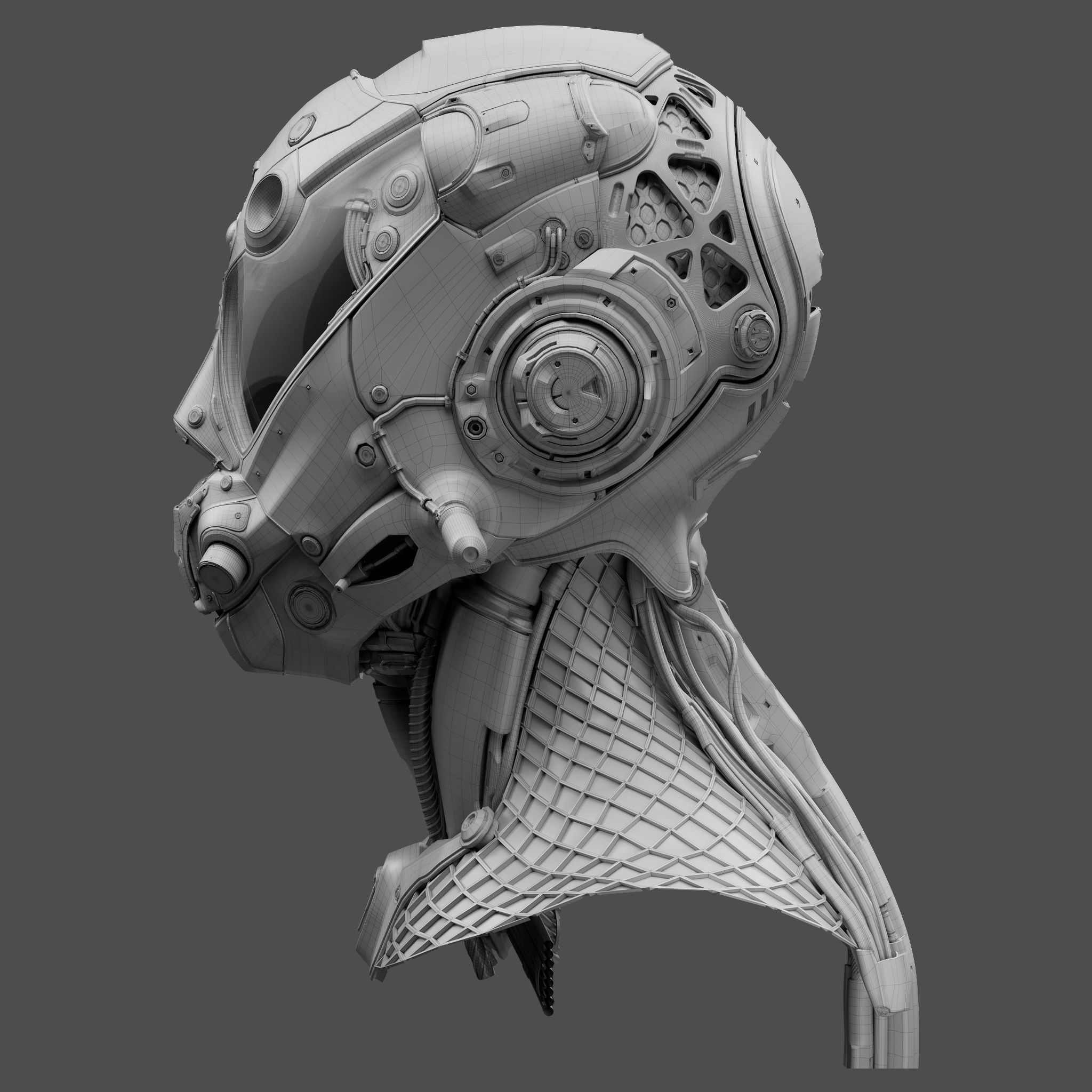 Realistic Cyberpunk Helmet 3D model CGTrader
