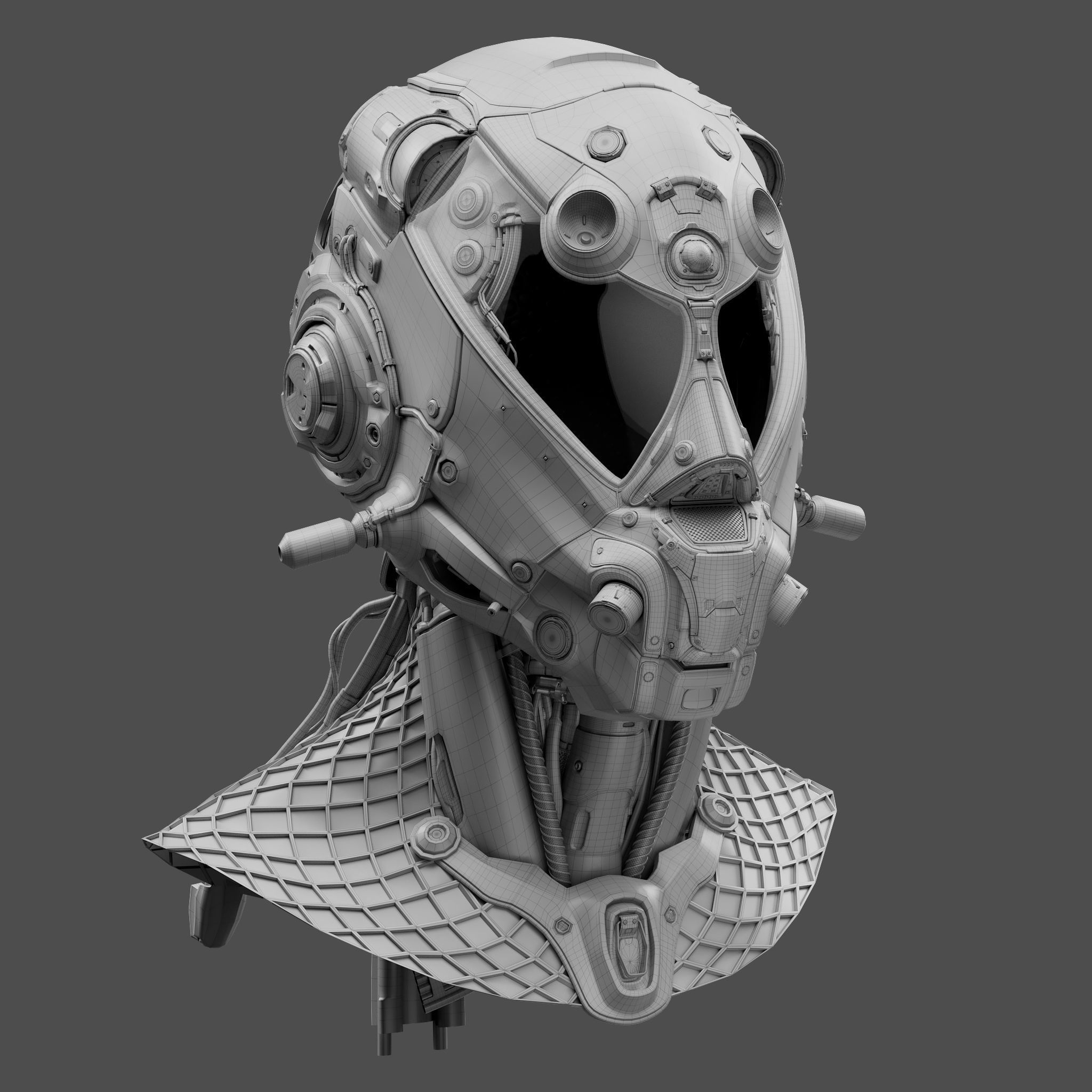 Realistic Cyberpunk Helmet 3D model CGTrader