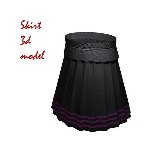 Skirt japanese kimono 3D model CGTrader