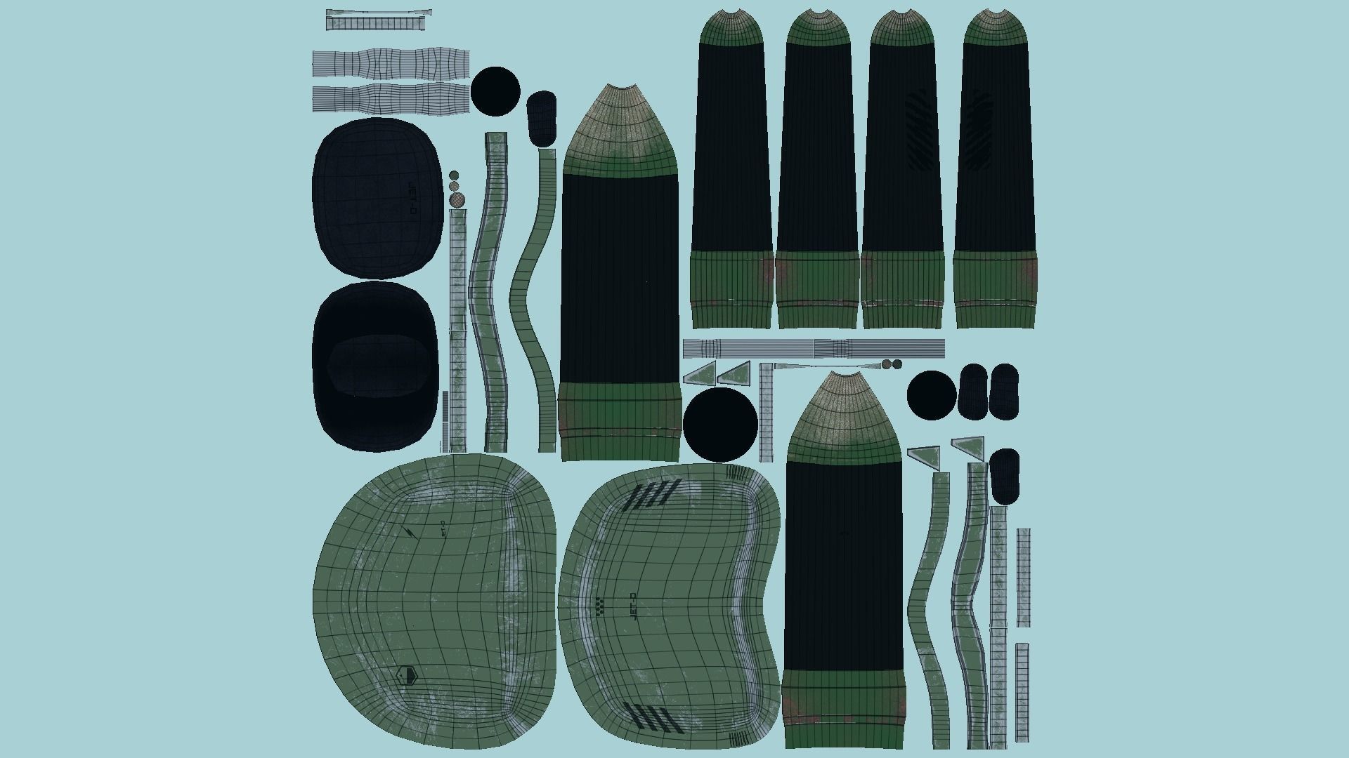 3D model Jetpack D09 Green Metal - SciFi Character Design VR / AR / low ...