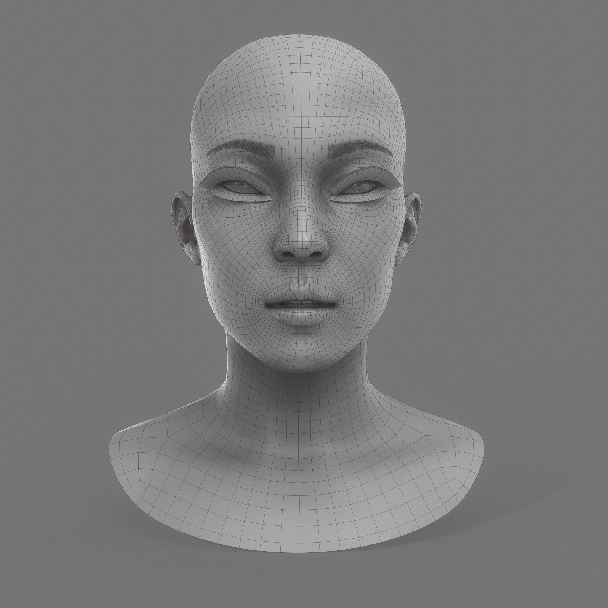 3D model Asian Girl Head Game Ready VR / AR / lowpoly CGTrader