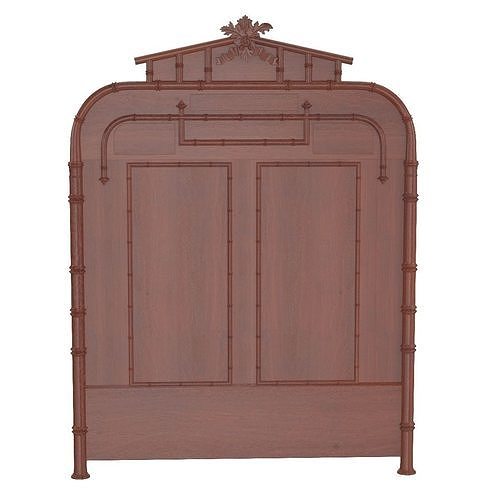 American Victorian Maple Faux Bamboo Queen Bed