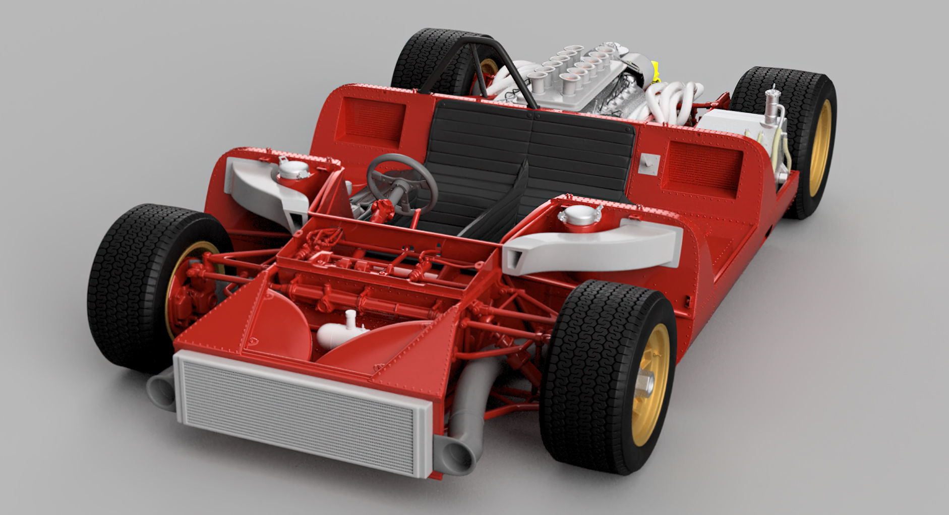 Ferrari 312 P Spyder Classic Car Kit 3D model 3D printable CGTrader