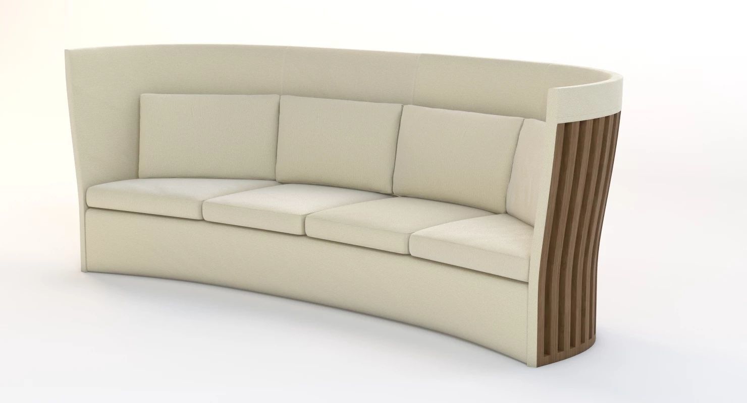 Detailed high back lounge sofa 3D model CGTrader