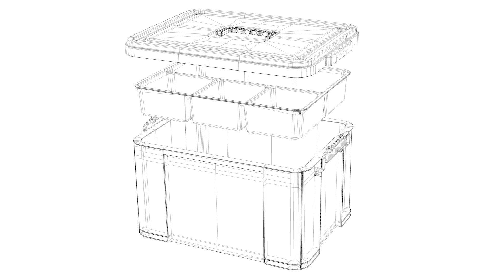 Plastic Storage Box 1 3D model CGTrader