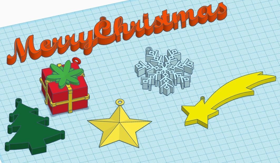 Pack of 6 Christmas Decorations 3D model 3D printable | CGTrader