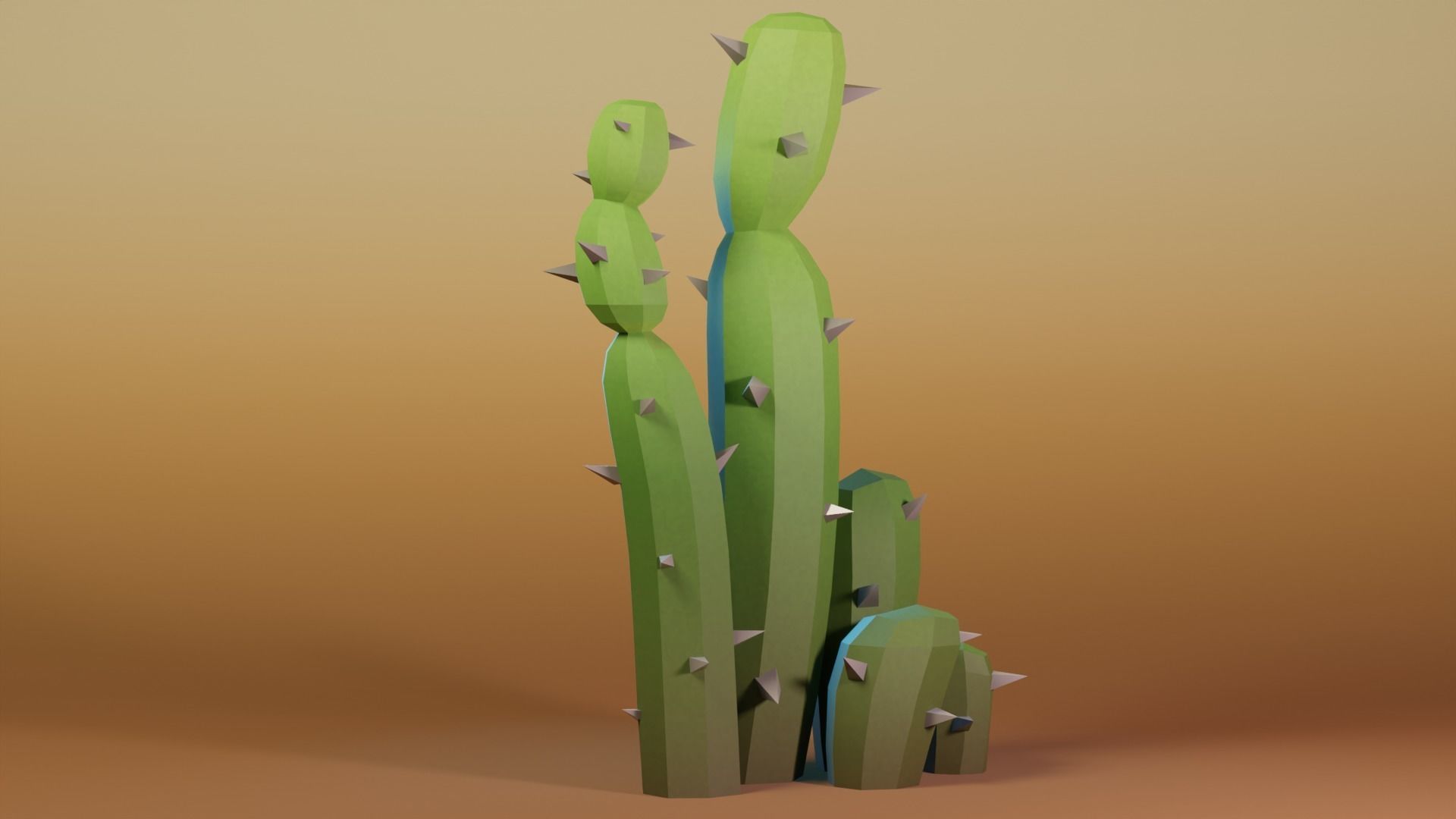 3D model Spiky - Low-Poly Cactus Pack VR / AR / low-poly | CGTrader