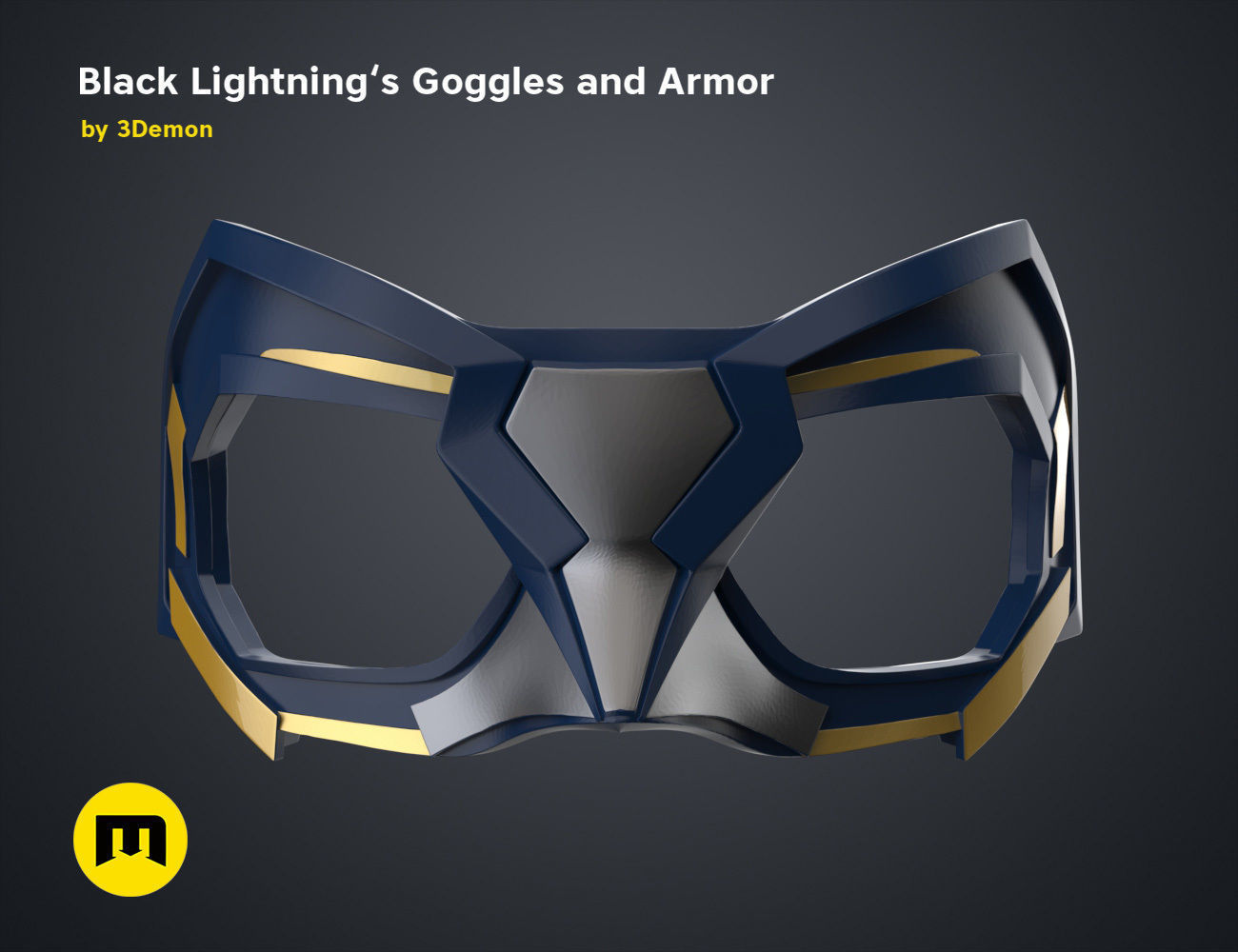 Black Lightning Goggles and Armor 3D model 3D printable CGTrader