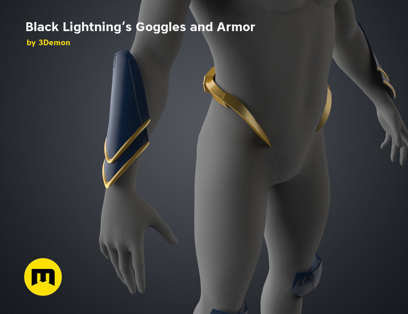 Black Lightning Goggles and Armor 3D model 3D printable CGTrader