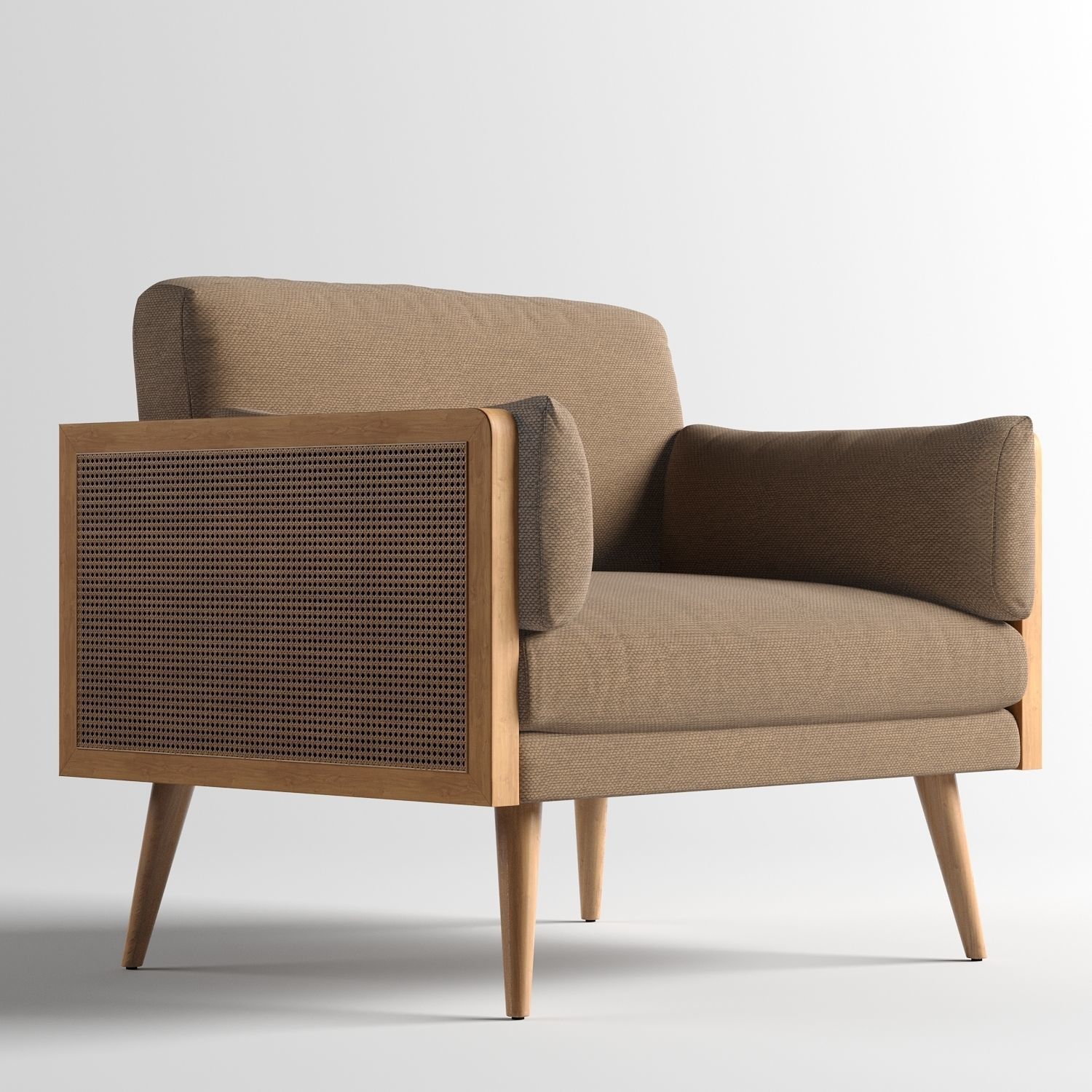 Adairs Arna 1 Seater Oat Rattan Chair 3D model CGTrader