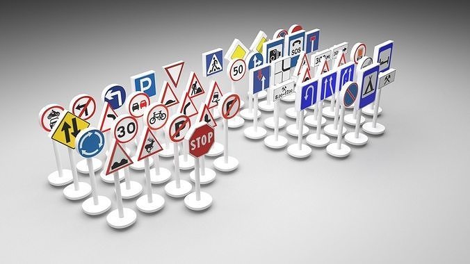 Toy Road Signs Set 3D model | CGTrader