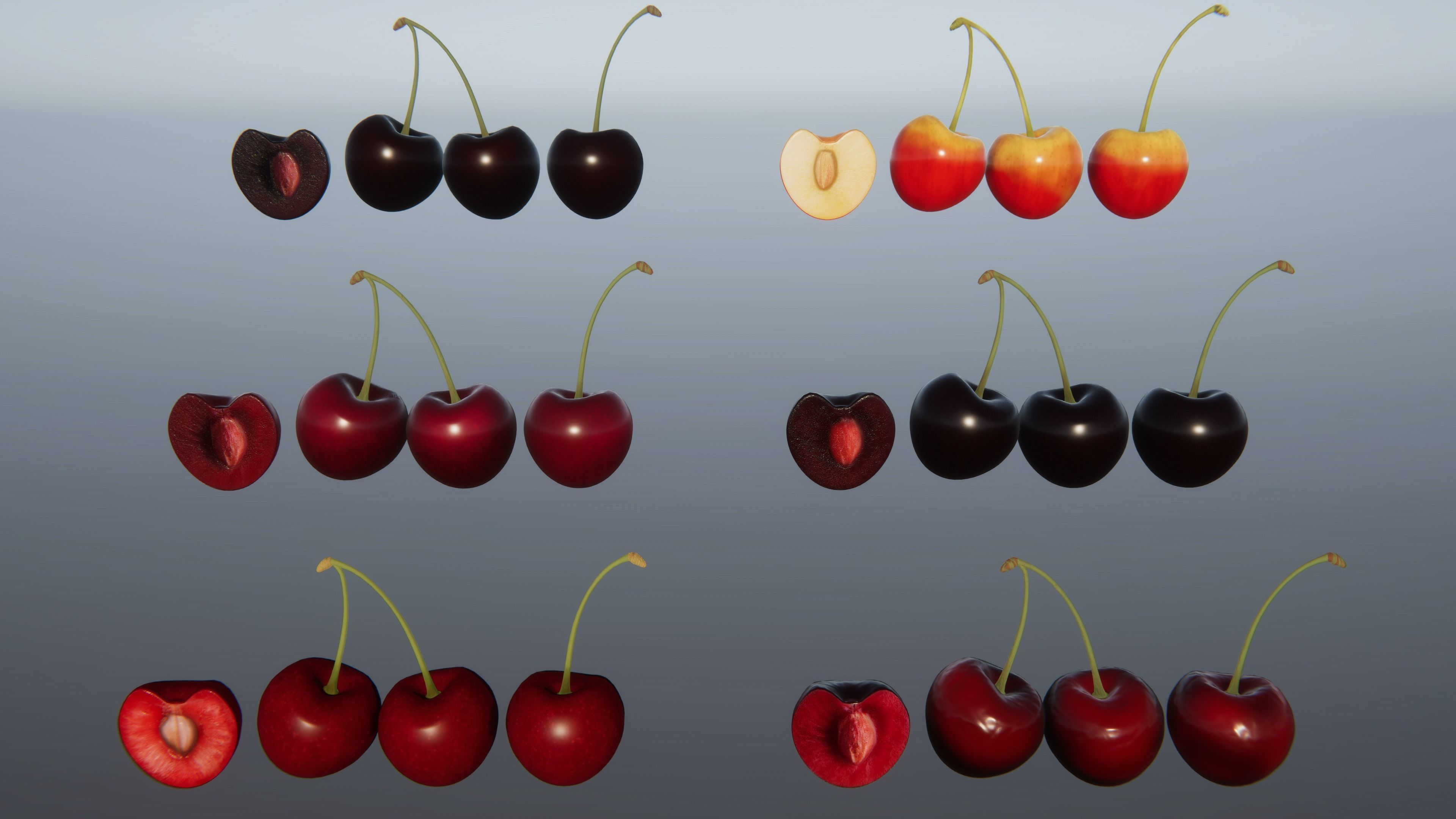 3D model Berries and Cherries VR / AR / lowpoly CGTrader
