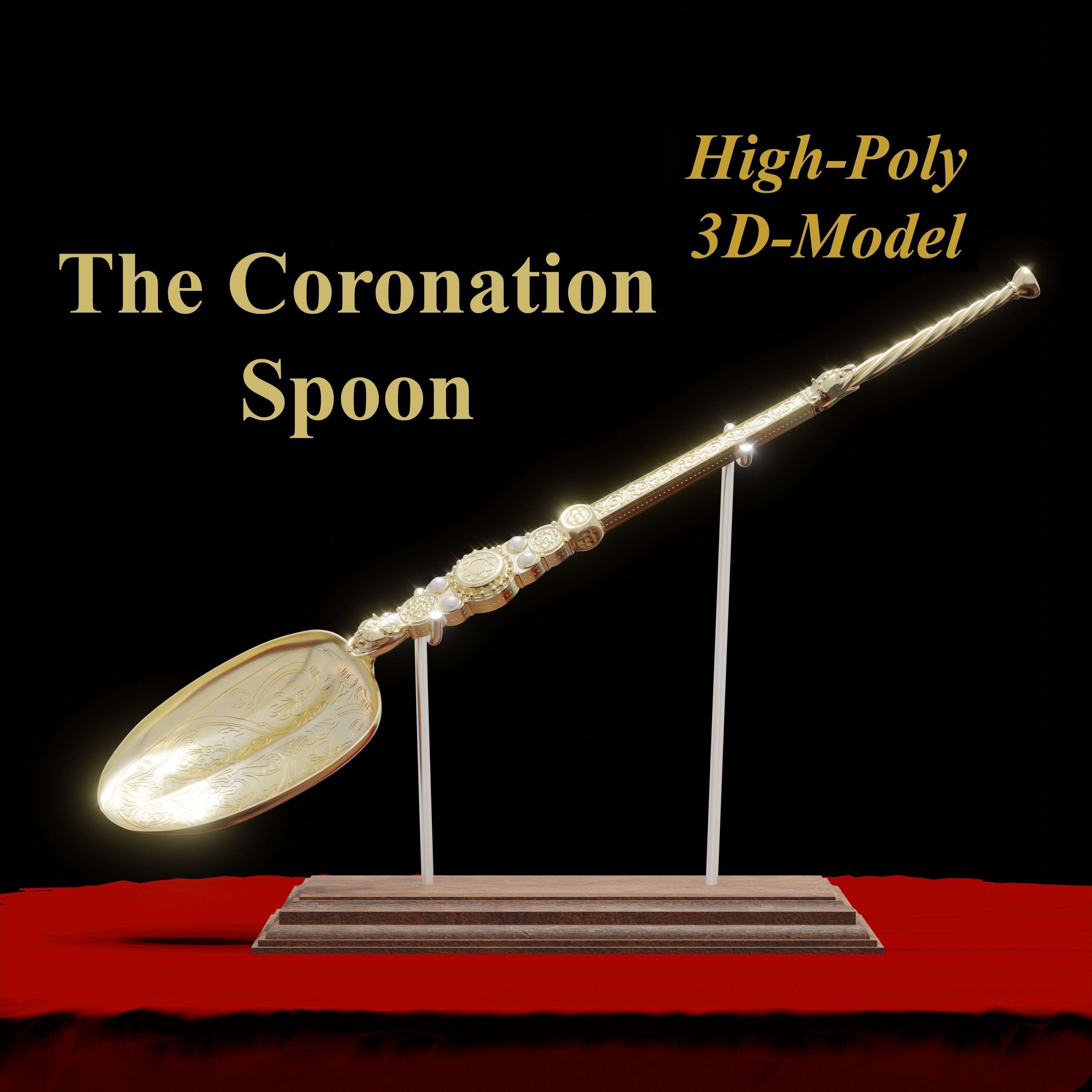 Spoon Poly The Coronation Spoon - High-Poly 3D model | CGTrader