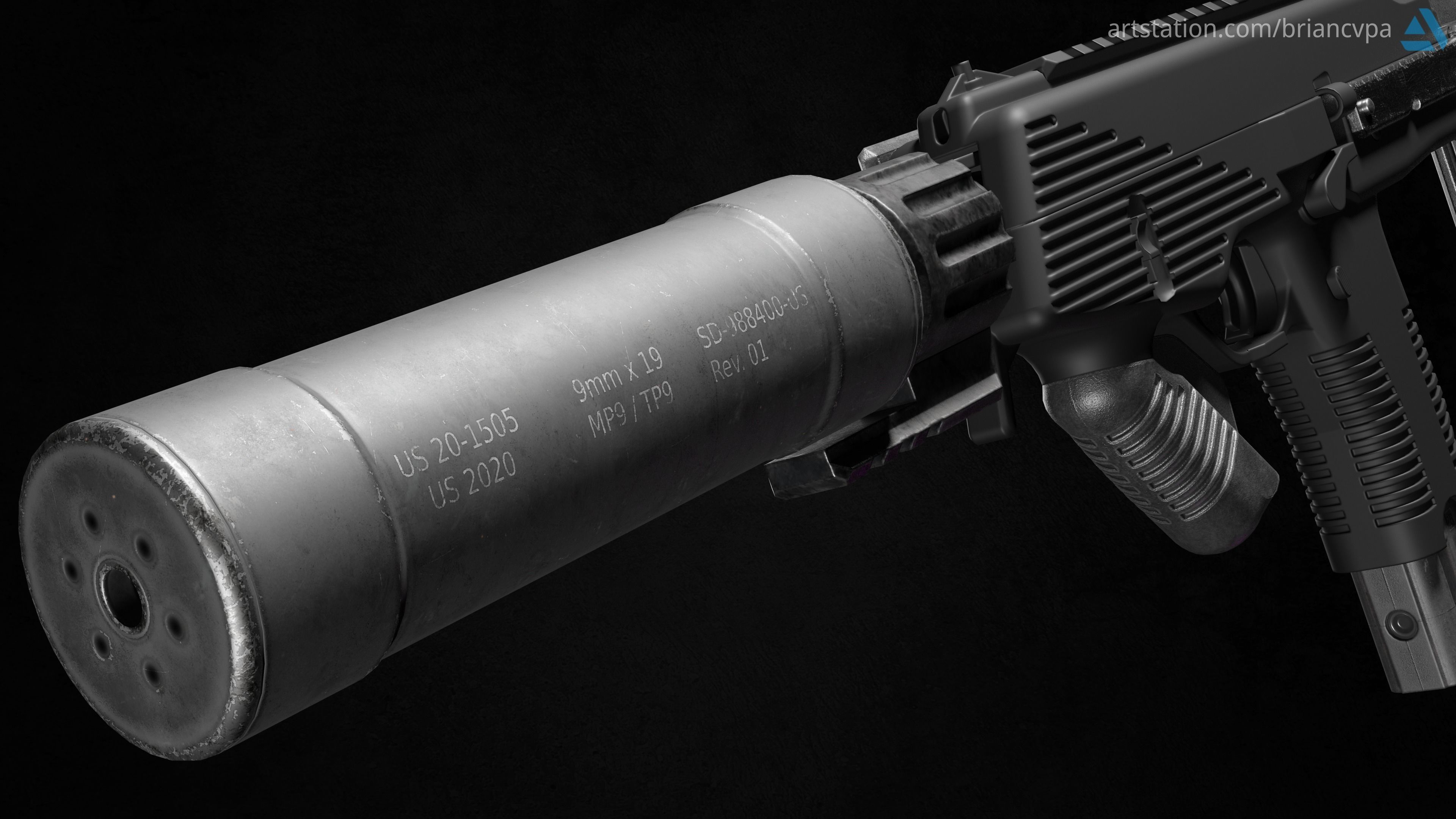 3D model Brugger and Thomet MP9 Expansion Pack VR / AR / low-poly ...