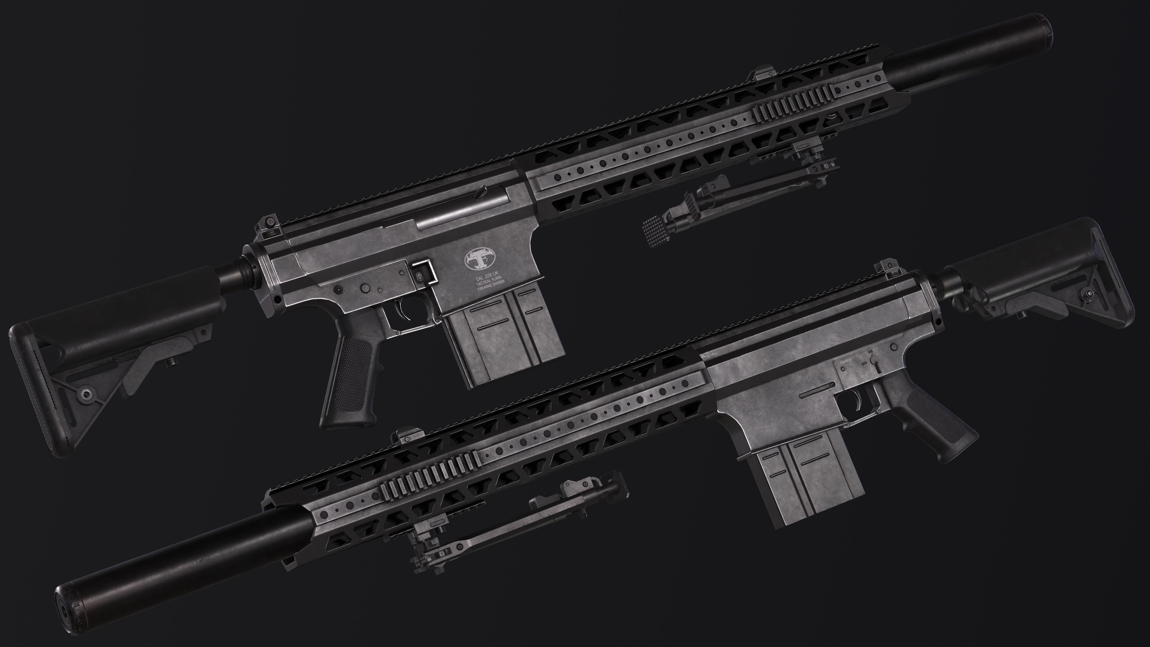 3D model MAR-10 two rifles VR / AR / low-poly | CGTrader