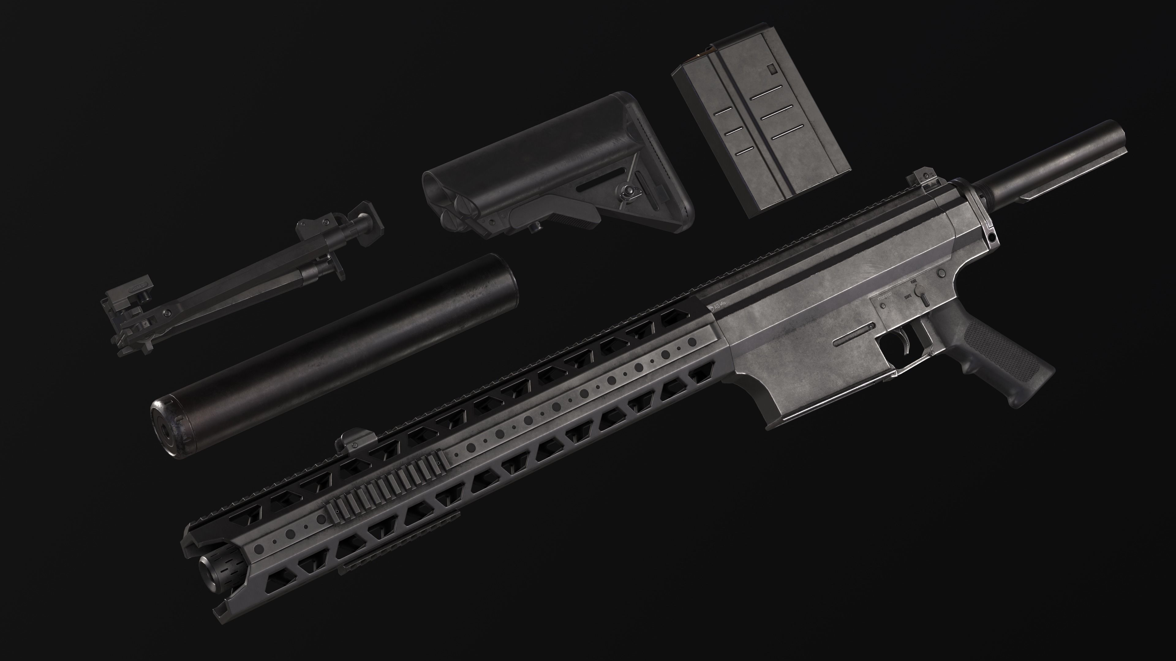 3D model MAR-10 two rifles VR / AR / low-poly | CGTrader
