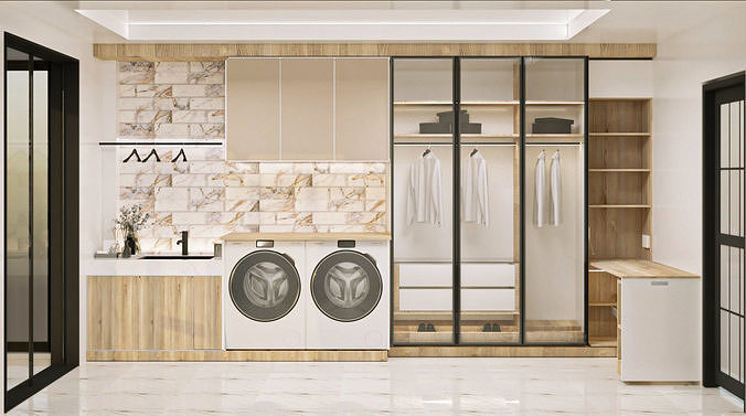 LAUNDRY ROOM 3D model 3D printable | CGTrader