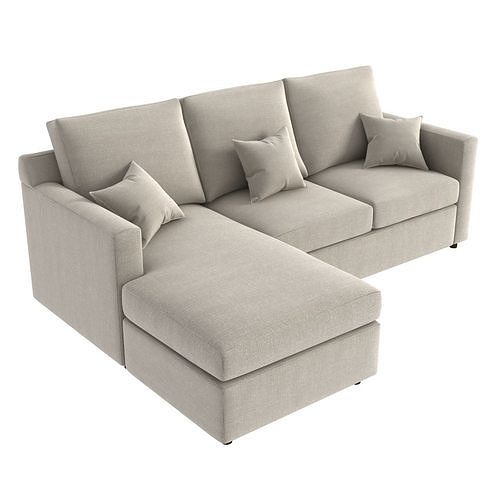 Crate And Barrel Barrett II Reversible Sectional corner sofa 3D model