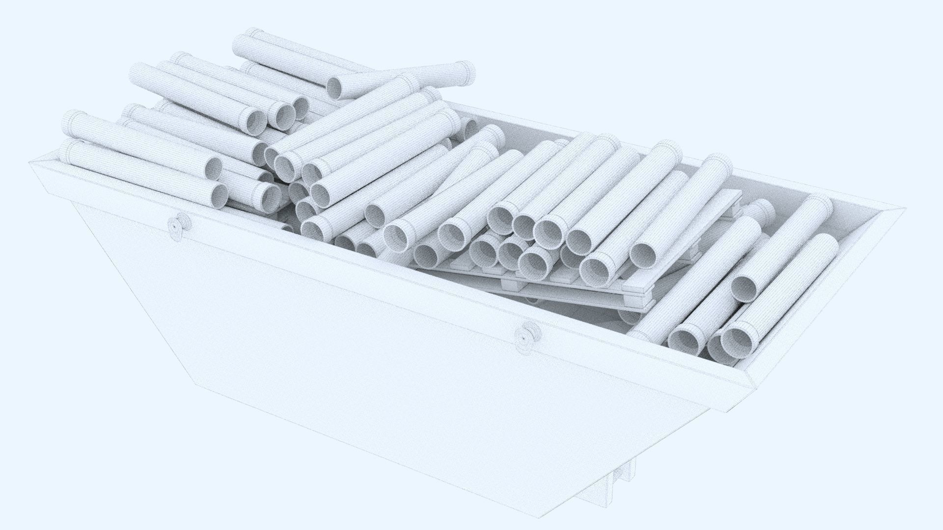 Industrial Container with PVC Pipes 3D model | CGTrader