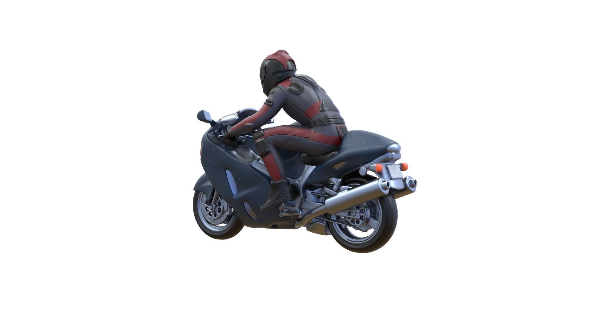 Motor Rider Model Motor rider and motorcycle 3D model 3D printable | CGTrader